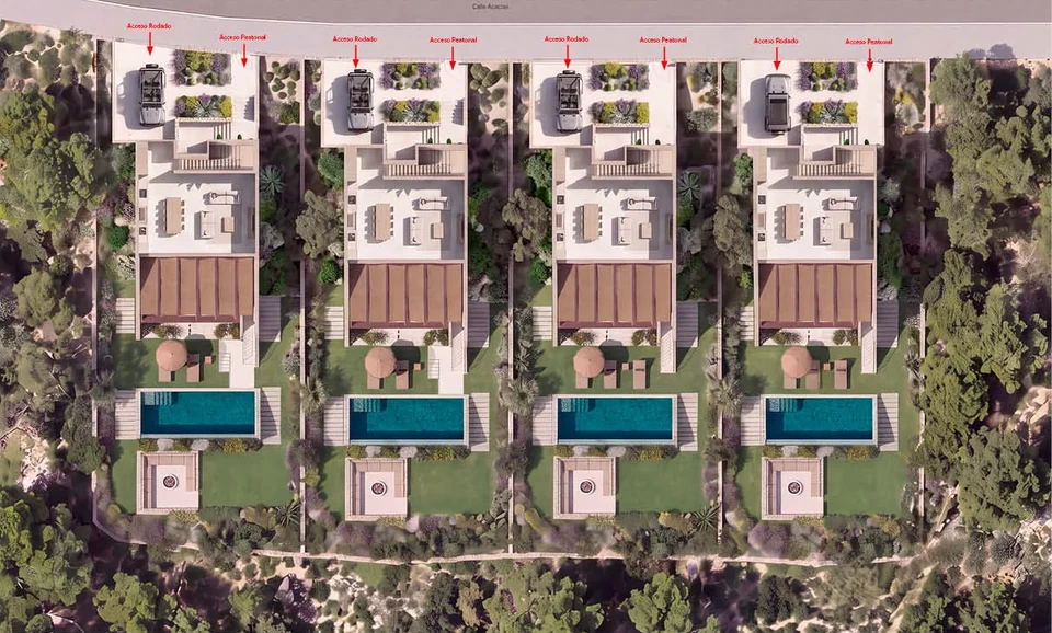 Planta general de las cuatro villas